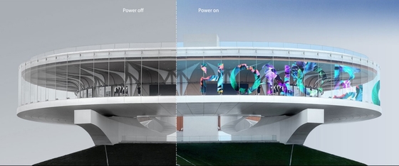 Película transparente a todo color del RGB P20 P31.25 LED auta-adhesivo