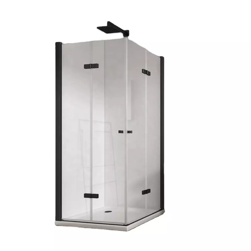 Recinto moderado esquina moderna de la ducha del vidrio que resbala la puerta de cristal del cuarto de baño