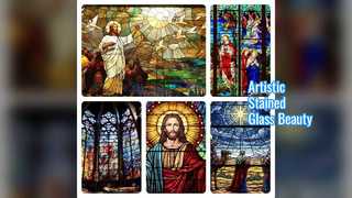 Paneles de vidrieras pintados a mano Decoración de lujo