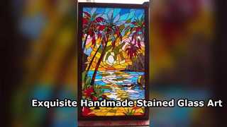 Una mirada más cercana: vidrieras de arte 100% hechas a mano para decoración de paredes, dibujos colgantes