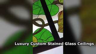 Una mirada más cercana: Vidrieras de diseño personalizado Decoración artística de colores Techo con estructura aislada de vidrio